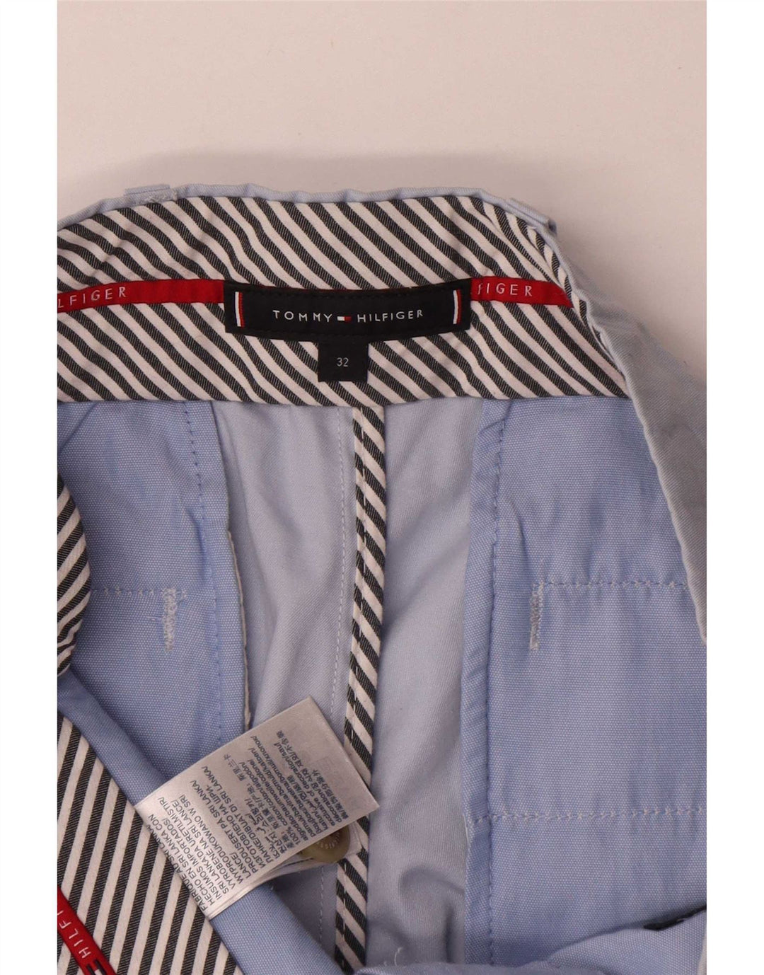 Tommy Hilfiger Mens Chino Shorts W32 Médio Algodão Azul
