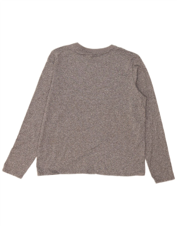 Top gráfico feminino NIKE Dri Fit manga comprida UK 14 cinza médio manchado