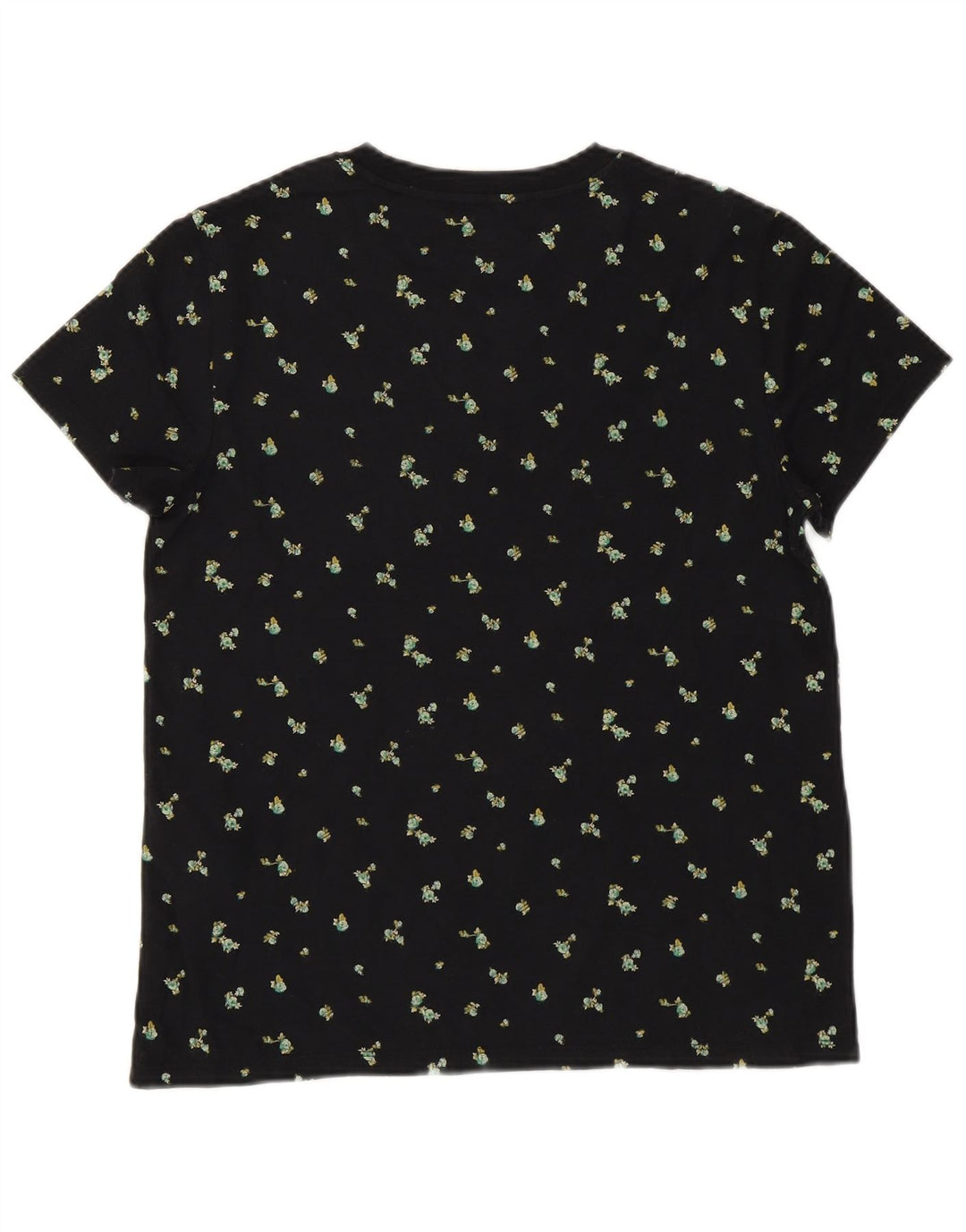 Camiseta feminina gráfica LEVI'S Reino Unido 10 pequena flor preta de algodão floral