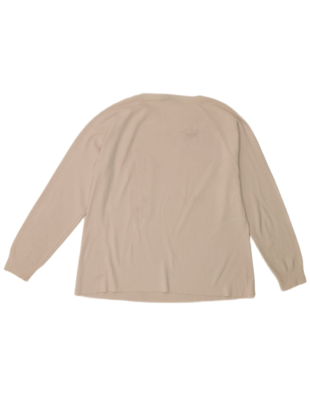 Suéter feminino Max Mara com gola redonda UK 14 Médio Off White