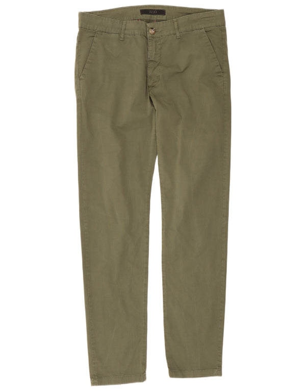 Liu Jo Calça Chino Masculina Slim IT 50 Grande W34 L32 Algodão Cáqui