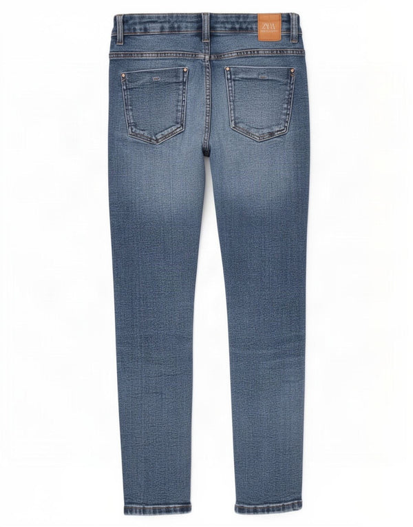 Zara Jeans Skinny Feminino UE 38 Pequeno W28 L27 Azul Algodão