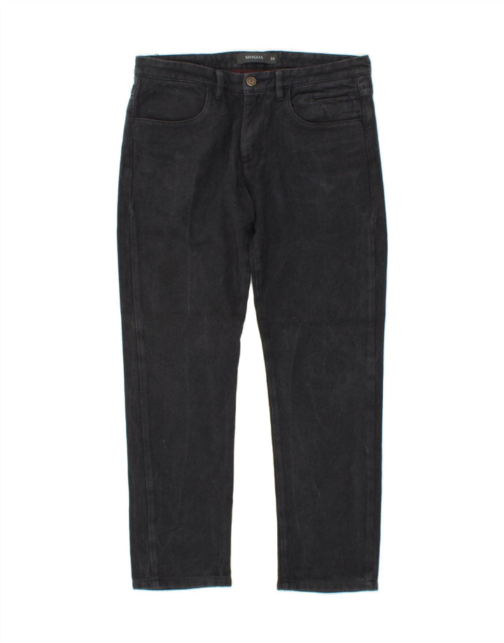 SIVIGLIA Mens Slim Casual Trousers W33 L29 Grey Cotton Vintage SIVIGLIA and Second-Hand SIVIGLIA from Messina Hembry 
