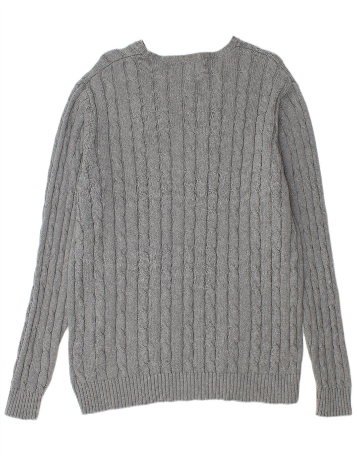 Suéter masculino Marks & Spencer Blue Harbour com gola canoa grande cinza