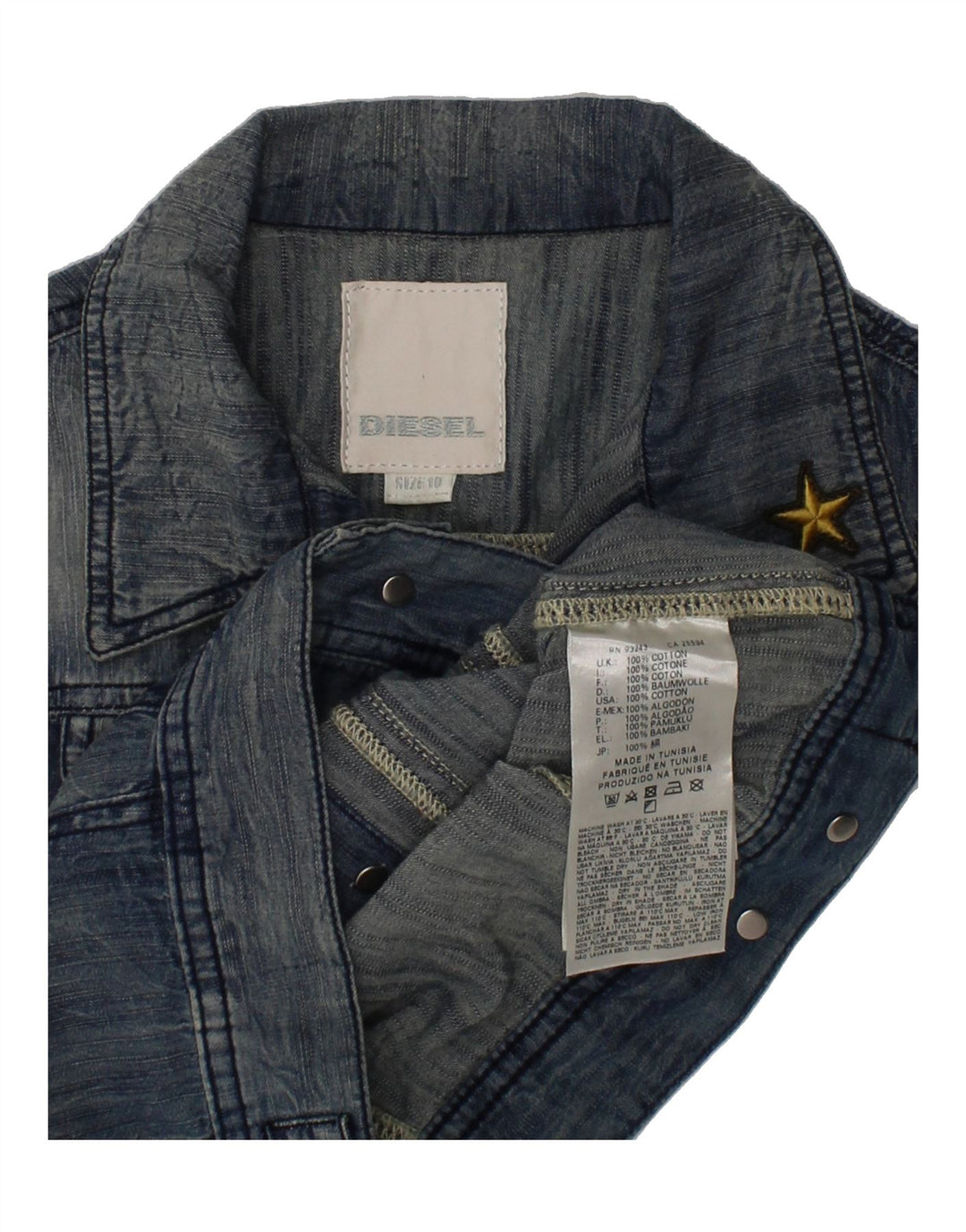DIESEL Girls Denim Gilet 9-10 Years Blue Cotton Vintage Diesel and Second-Hand Diesel from Messina Hembry 