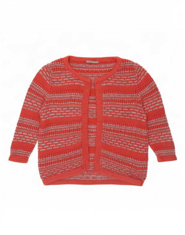 Suéter cardigã feminino Marks & Spencer manga 3/4 Reino Unido 16 listrado rosa grande