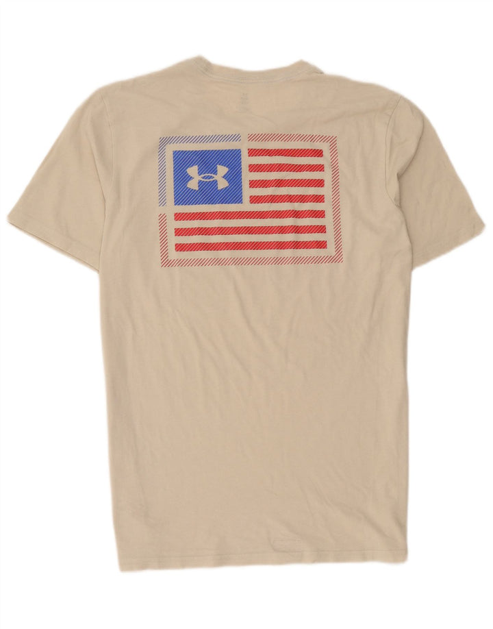 Camiseta gráfica masculina Under Armour Top médio bege