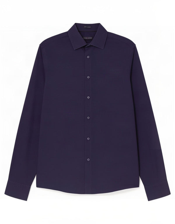 Camisa masculina Tommy Hilfiger tamanho 15 1/2 médio azul marinho houndstooth algodão