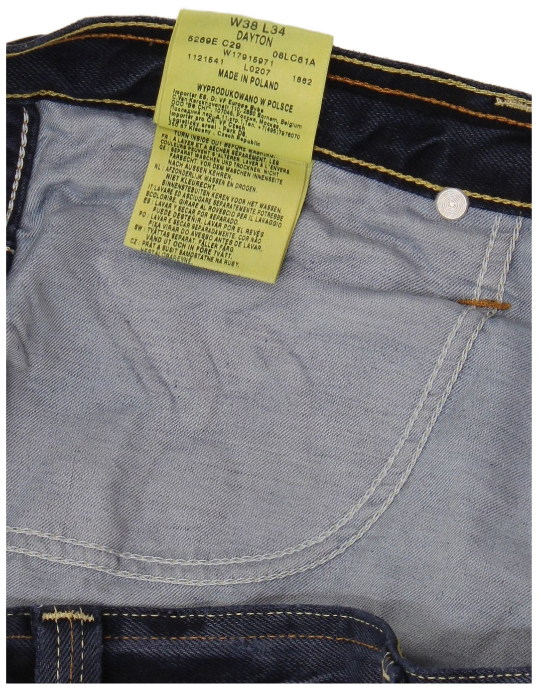 WRANGLER Masculino Dayton Straight Jeans W38 L31 Azul Algodão