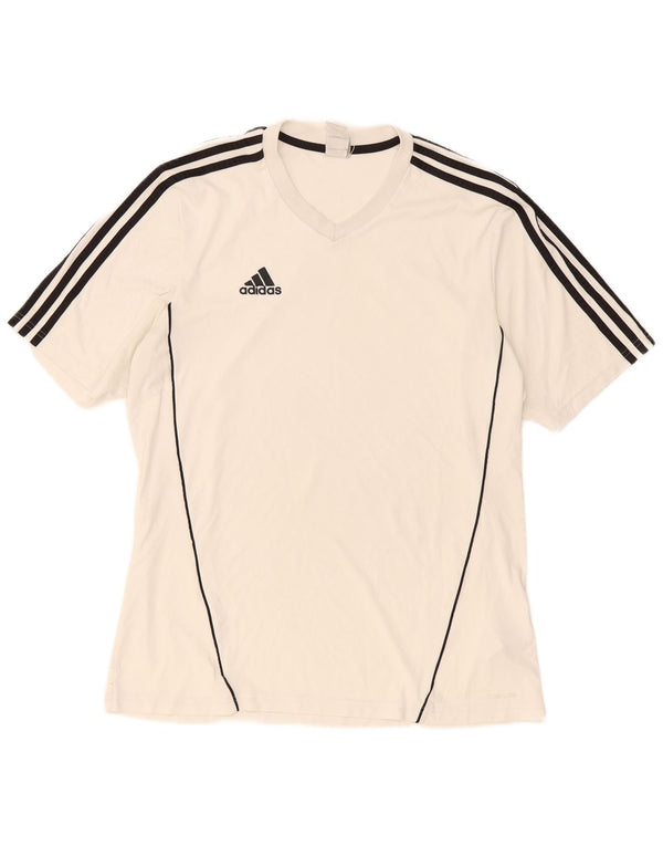 Adidas Mens Climalite Camiseta Top Grande Poliéster Branco