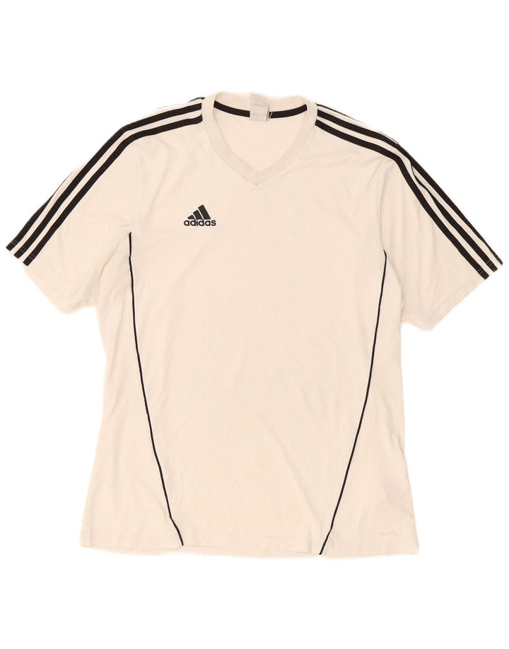 Adidas Mens Climalite Camiseta Top Grande Poliéster Branco