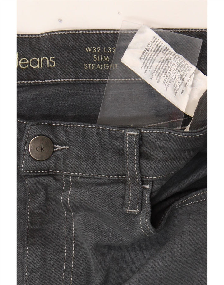 CALVIN KLEIN Mens Slim Straight Jeans W32 L32 Grey Cotton Vintage Calvin Klein and Second-Hand Calvin Klein from Messina Hembry 