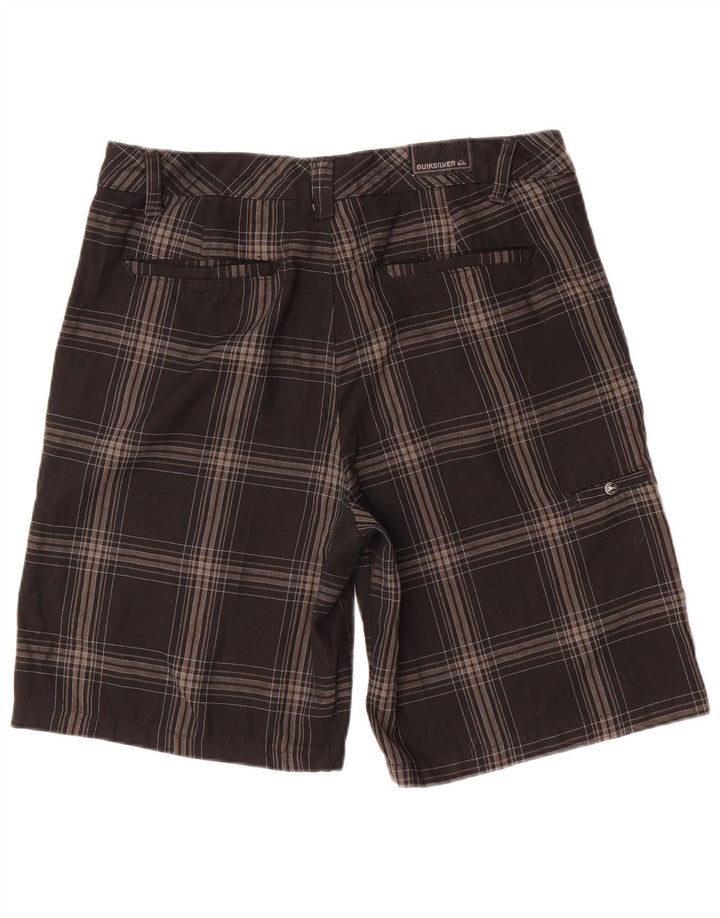 Quiksilver Mens Chino Shorts W34 Grande Poliéster Xadrez Preto