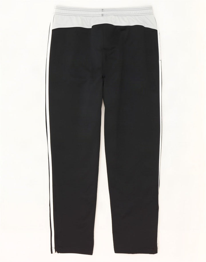 Calça de treino masculina Adidas UK 44/46 grande preto colorblock poliéster