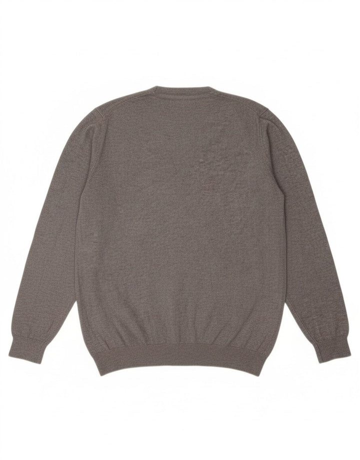 Suéter masculino ZARA com gola redonda e viscose cinza médio