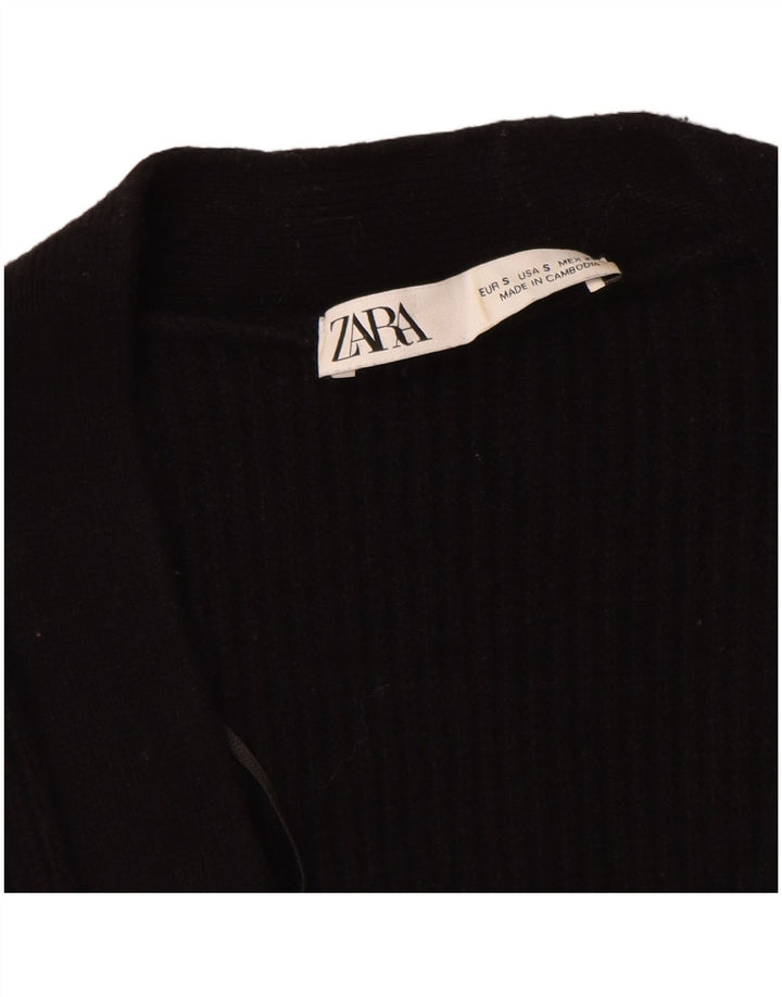 Zara Suéter Cardigan Oversized Feminino Reino Unido 10 Pequeno Preto