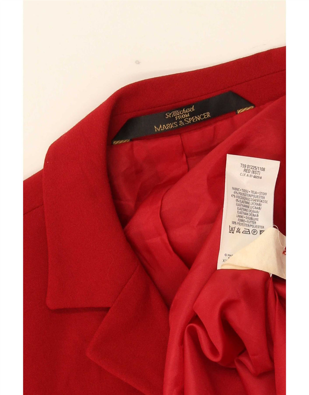 Jaqueta Marks & Spencer feminina St. Michael Longline Blazer Reino Unido 8 pequena vermelha