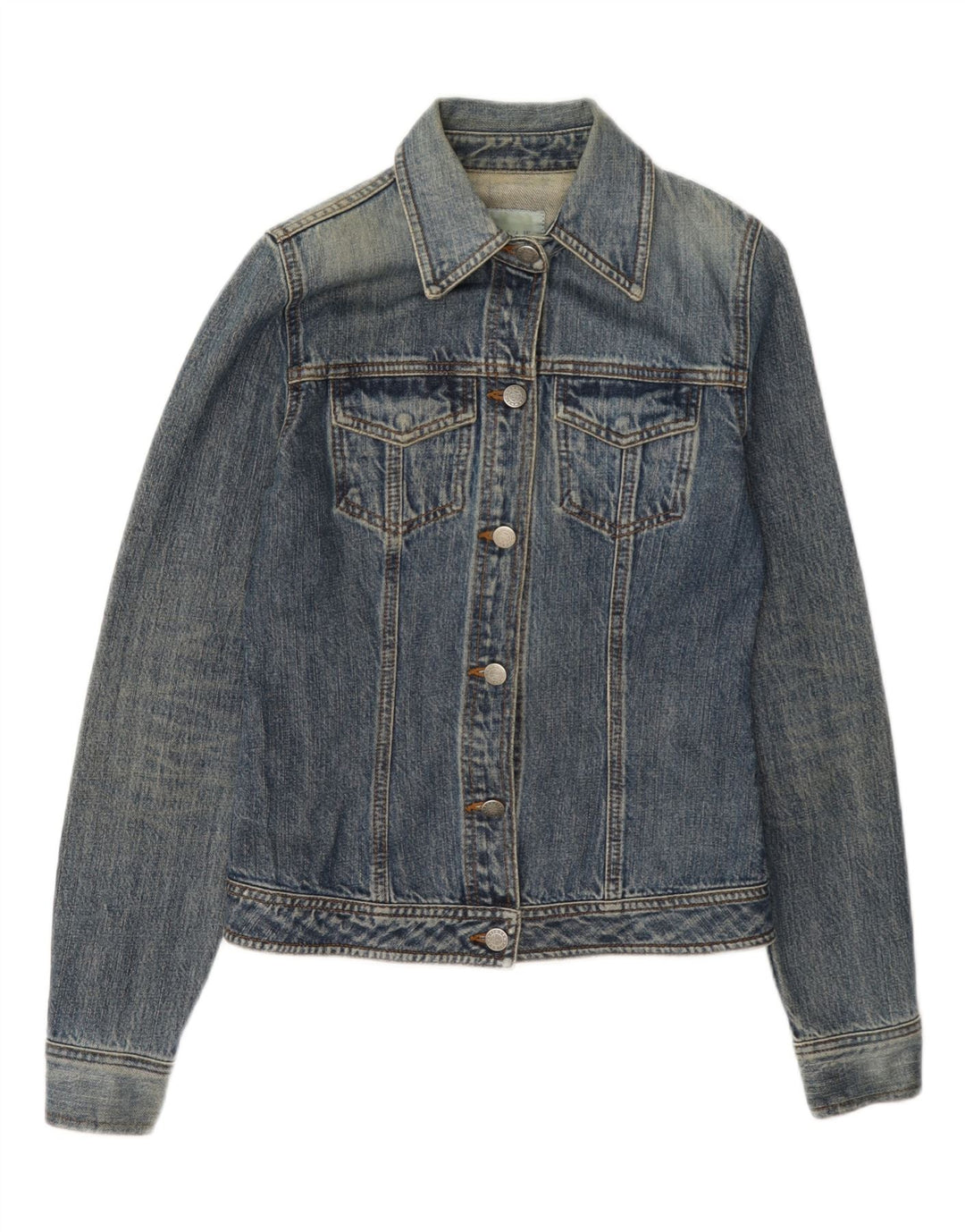 Jaqueta jeans feminina grande Jigsaw Reino Unido 8 algodão azul pequeno
