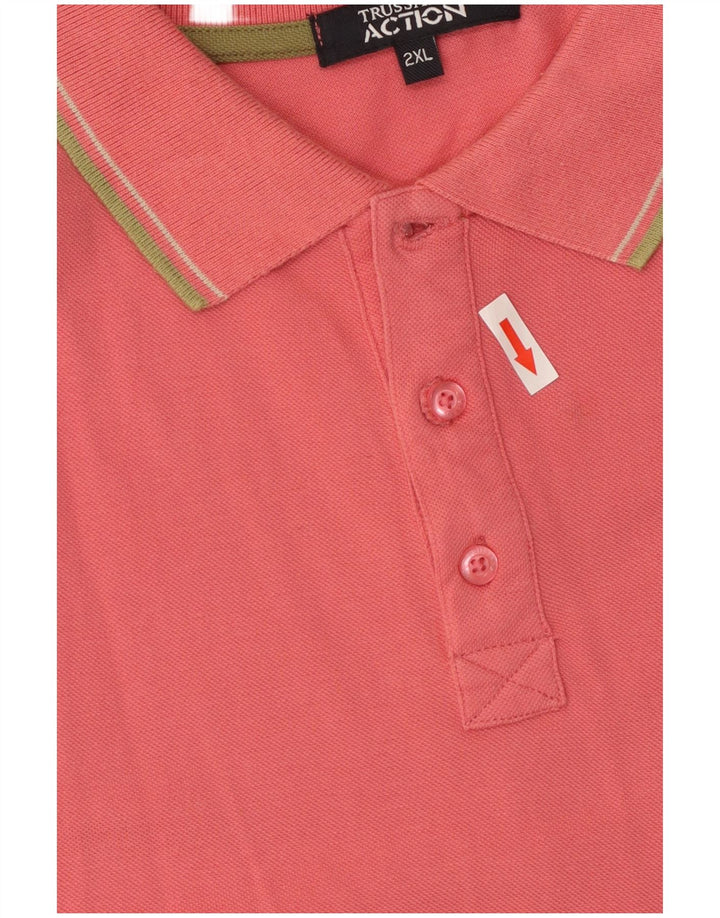 Camisa polo masculina Trussardi 2XL algodão rosa