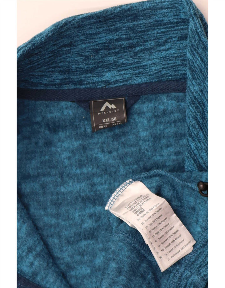 Jaqueta de lã masculina MC Kinley Reino Unido 46 3XL poliéster manchado azul