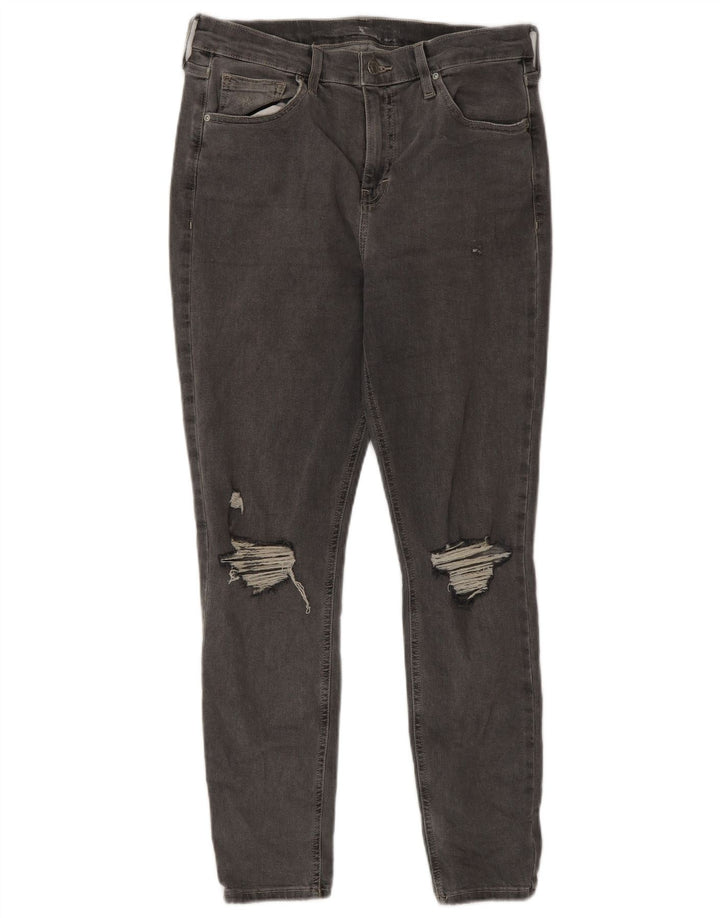 Topshop feminino jeans slim desgastado W30 L26 algodão cinza