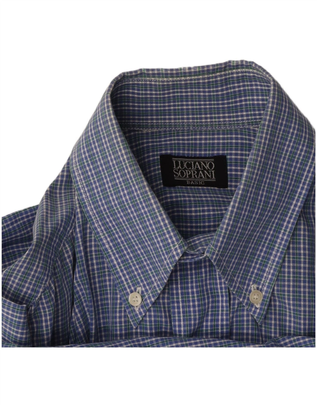 LUCIANO SOPRANI Camisa masculina grande xadrez azul