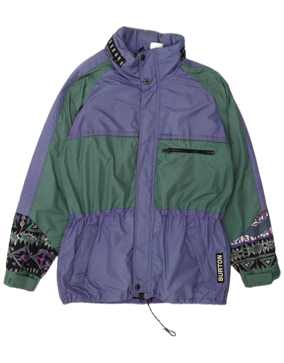 Jaqueta corta-vento masculina Burton UK 38 médio roxo colorblock nylon