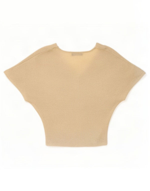 Blusa feminina Marks & Spencer UK 8 pequena viscose dourada