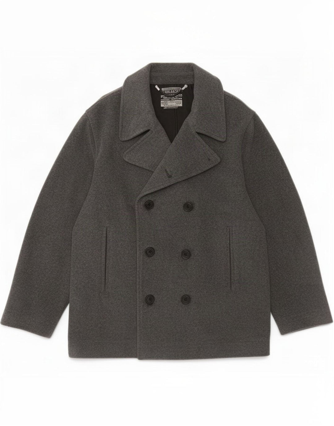 Trussardi Mens Pea Coat IT 48 Lã Cinza Médio