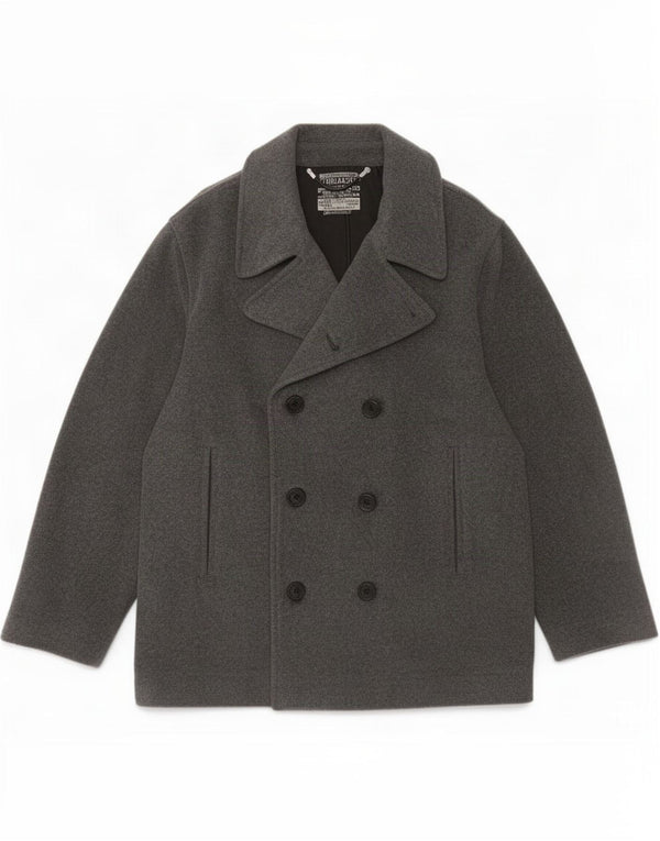 Trussardi Mens Pea Coat IT 48 Lã Cinza Médio