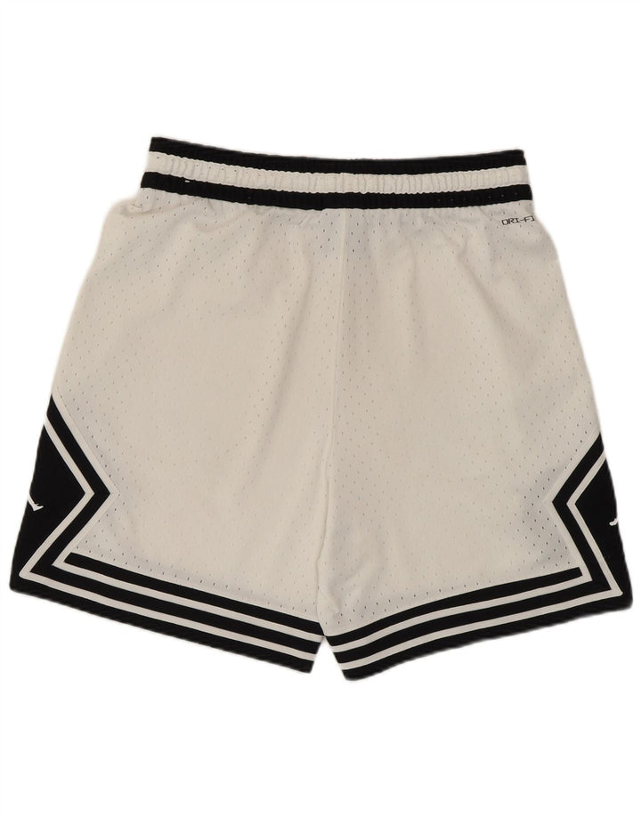 Shorts esportivos gráficos Jordan Dri Fit masculino médio branco poliéster