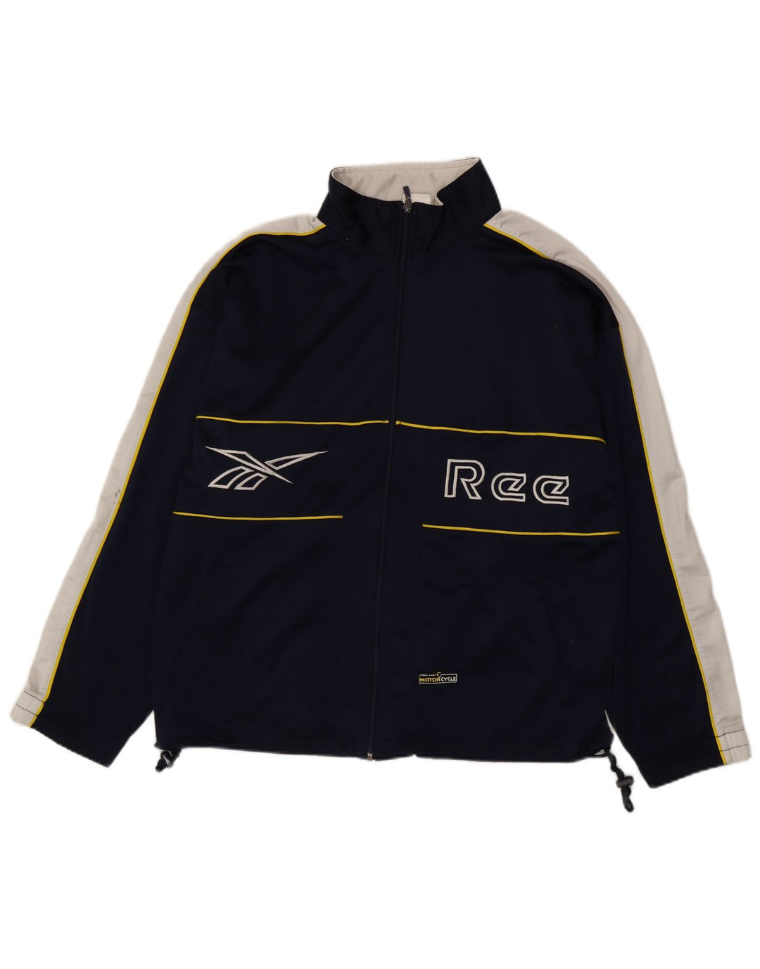 Reebok Mens Graphic Tracksuit Top Jaqueta Médio Azul Marinho Colorblock