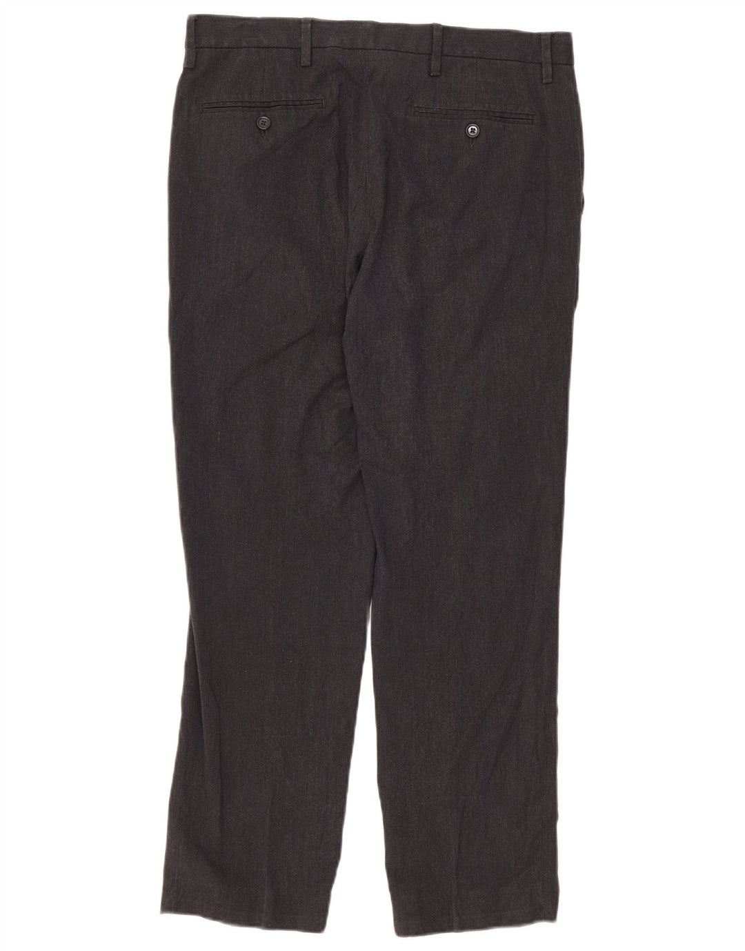 Calça masculina de terno reto sob medida Marks & Spencer W34 L29 poliéster cinza