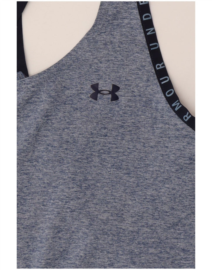 Colete gráfico feminino Under Armour UK 10 pequeno azul manchado