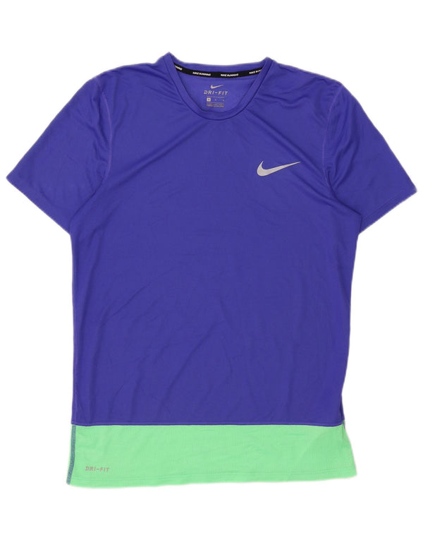 Camiseta feminina Nike Dri Fit Top UK 14 Medium Blue Colourblock Poliéster