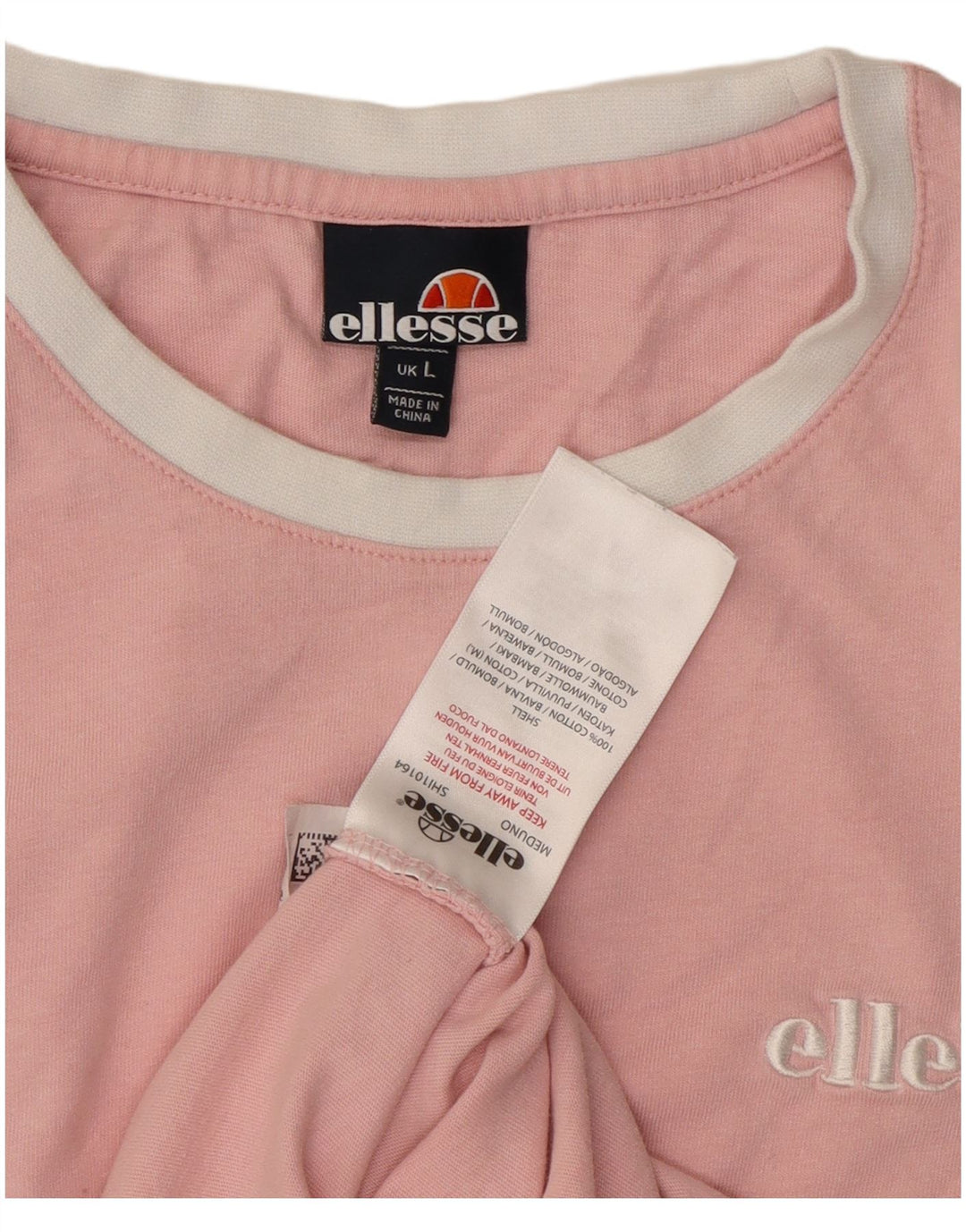 Camiseta masculina Ellesse Top grande de algodão colorblock rosa