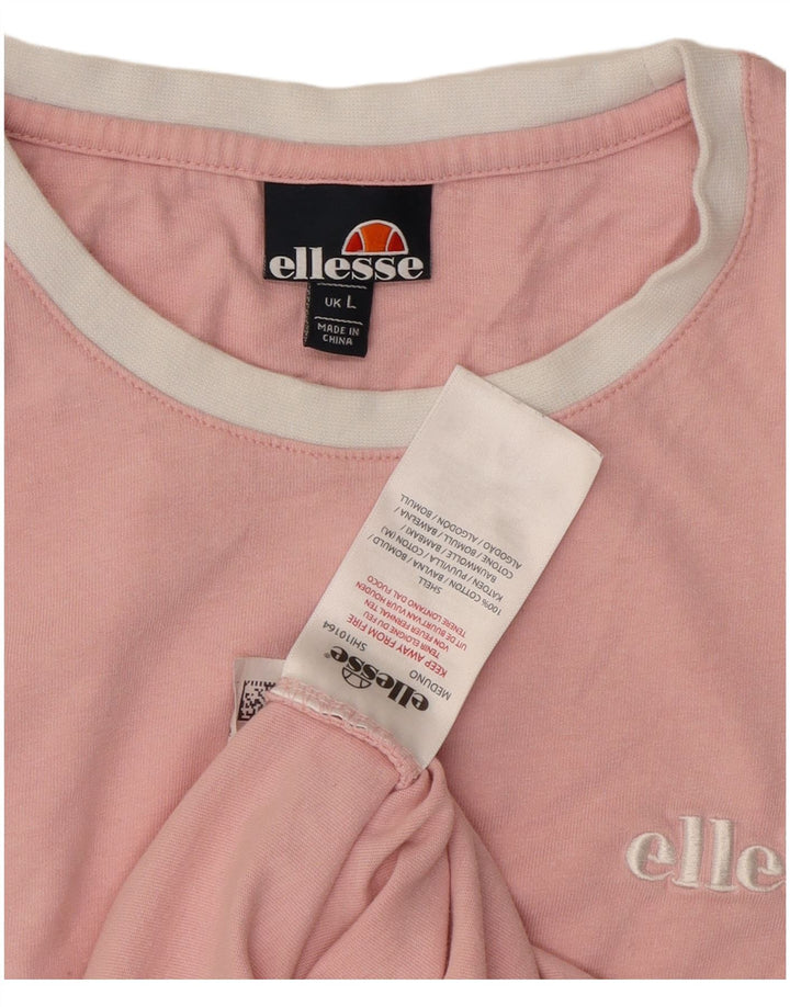 Camiseta masculina Ellesse Top grande de algodão colorblock rosa