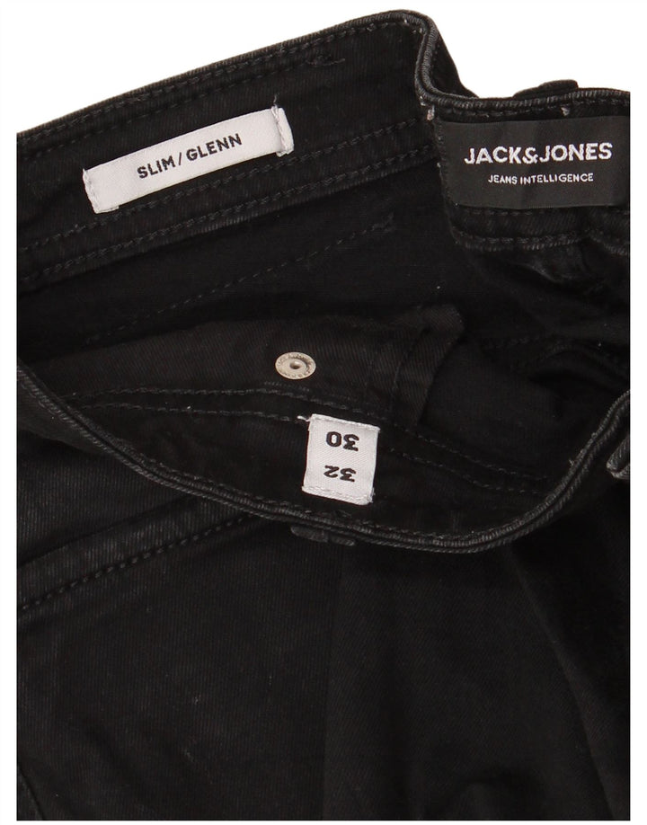 JACK & JONES Masculino GLENN Slim Jeans W32 L30 Algodão Preto