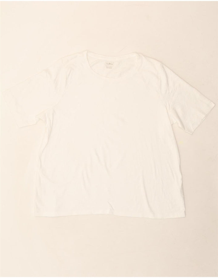 L.L.BEAN Womens T-Shirt Top UK 20 2XL White Cotton Vintage L.L.Bean and Second-Hand L.L.Bean from Messina Hembry 
