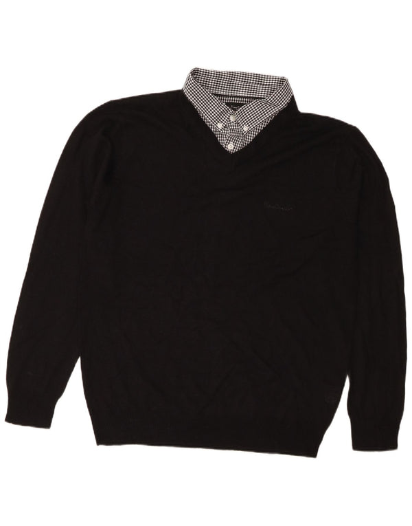 Suéter masculino Pierre Cardin com gola polo XL preto acrílico