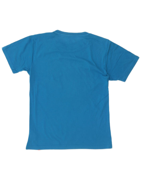 Camiseta gráfica masculina New Balance algodão azul médio