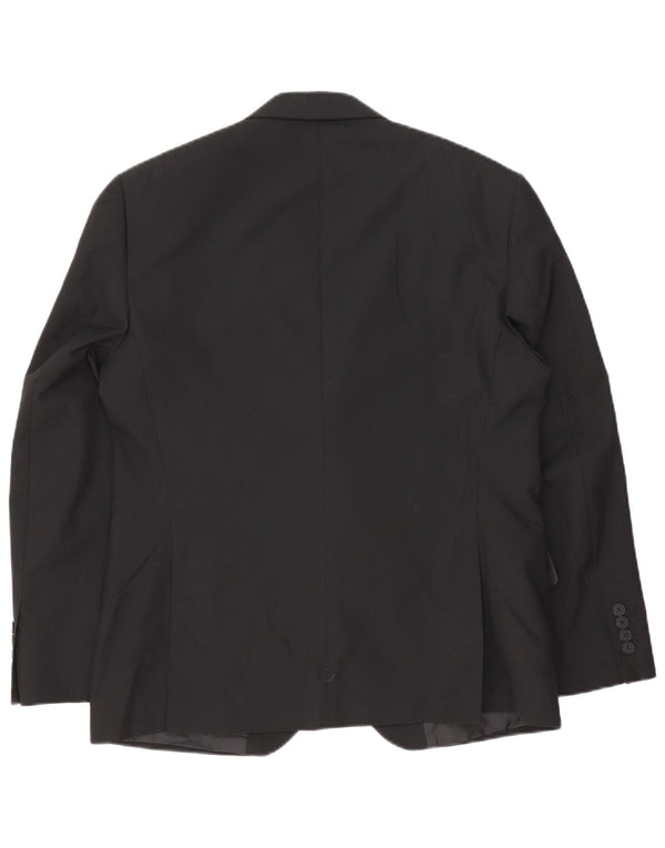 Jaqueta blazer masculina Marks & Spencer curta de 2 botões Reino Unido 40 médio preto