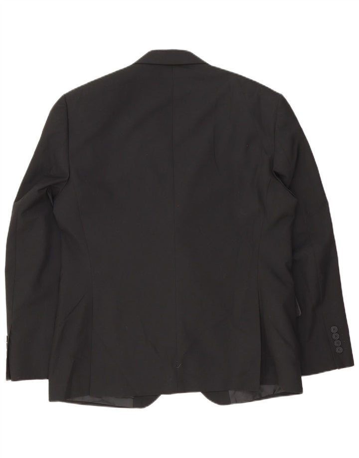 Jaqueta blazer masculina Marks & Spencer curta de 2 botões Reino Unido 40 médio preto