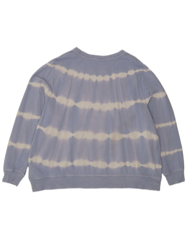 Suéter feminino Marks & Spencer com ajuste relaxado Reino Unido 22 2XL azul tie-dye
