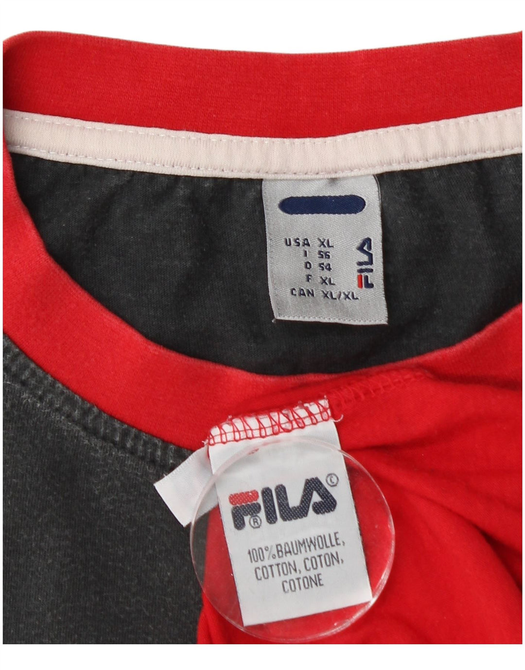FILA Colete Masculino Top XL Vermelho Colorblock Algodão Esportivo