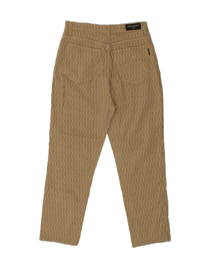 ROBERTA PUCCINI Womens Tapered Casual Trousers W30 L26 Brown Spotted Vintage Roberta Puccini and Second-Hand Roberta Puccini from Messina Hembry 