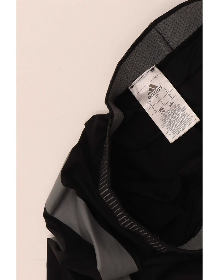 Adidas Mens Tech Fit Crop Leggings Grande Preto Colourblock Poliamida