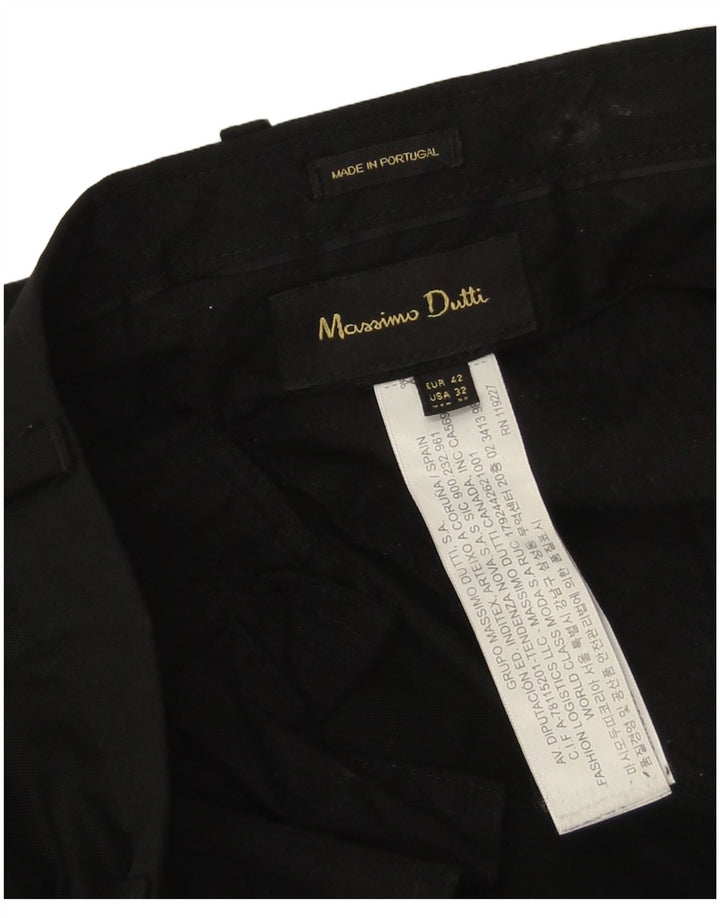 Calça masculina reta Massimo Dutti UE 42 grande W32 L30 lã preta