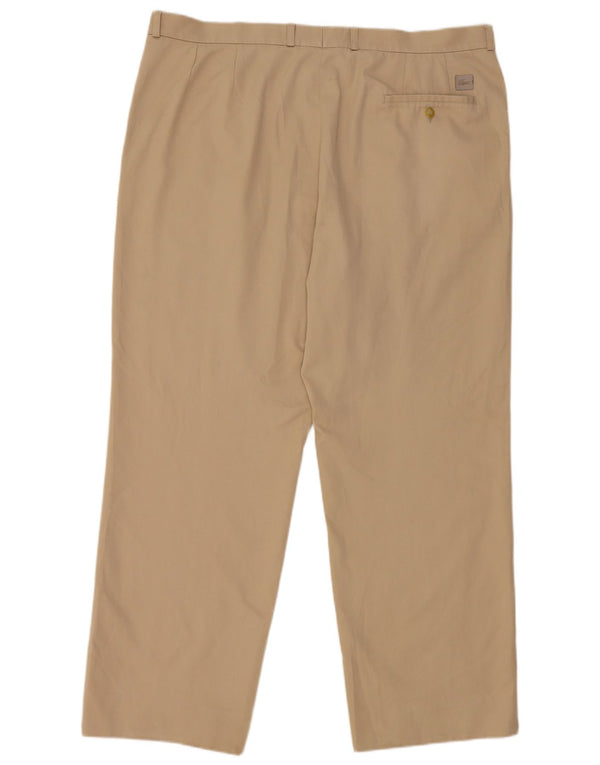 Calça masculina Lacoste Straight Suit tamanho 50 XL W34 L29 algodão bege