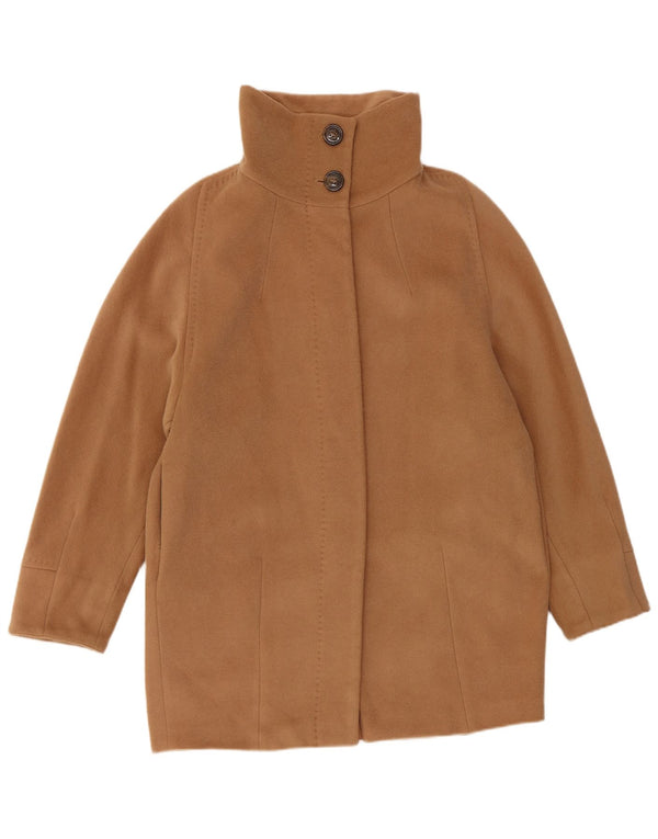 Sobretudo de fim de semana feminino Max Mara UK 8 pequena lã virgem bege
